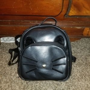 Mini black cat backpack